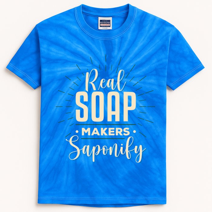 Real Soap Makers Saponify Soap Making Soapmaker Gift Kids Tie-Dye T-Shirt