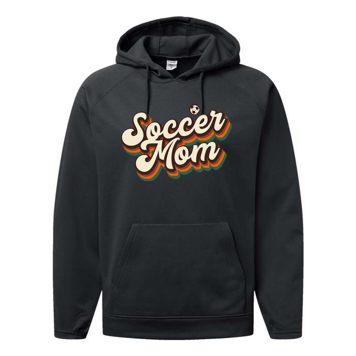 Retro Soccer Mom Graphic - Soccer Mom Performance Fleece Hoodie