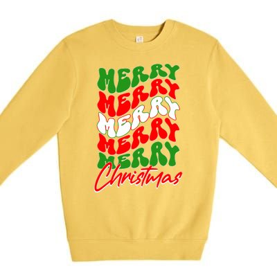 Retro Style Merry Christmas Premium Crewneck Sweatshirt