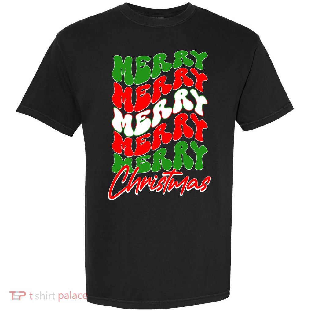 Retro Style Merry Christmas Garment-Dyed Heavyweight T-Shirt