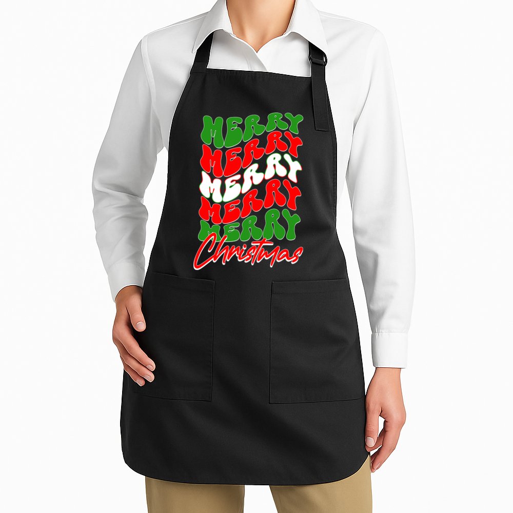 Retro Style Merry Christmas Apron