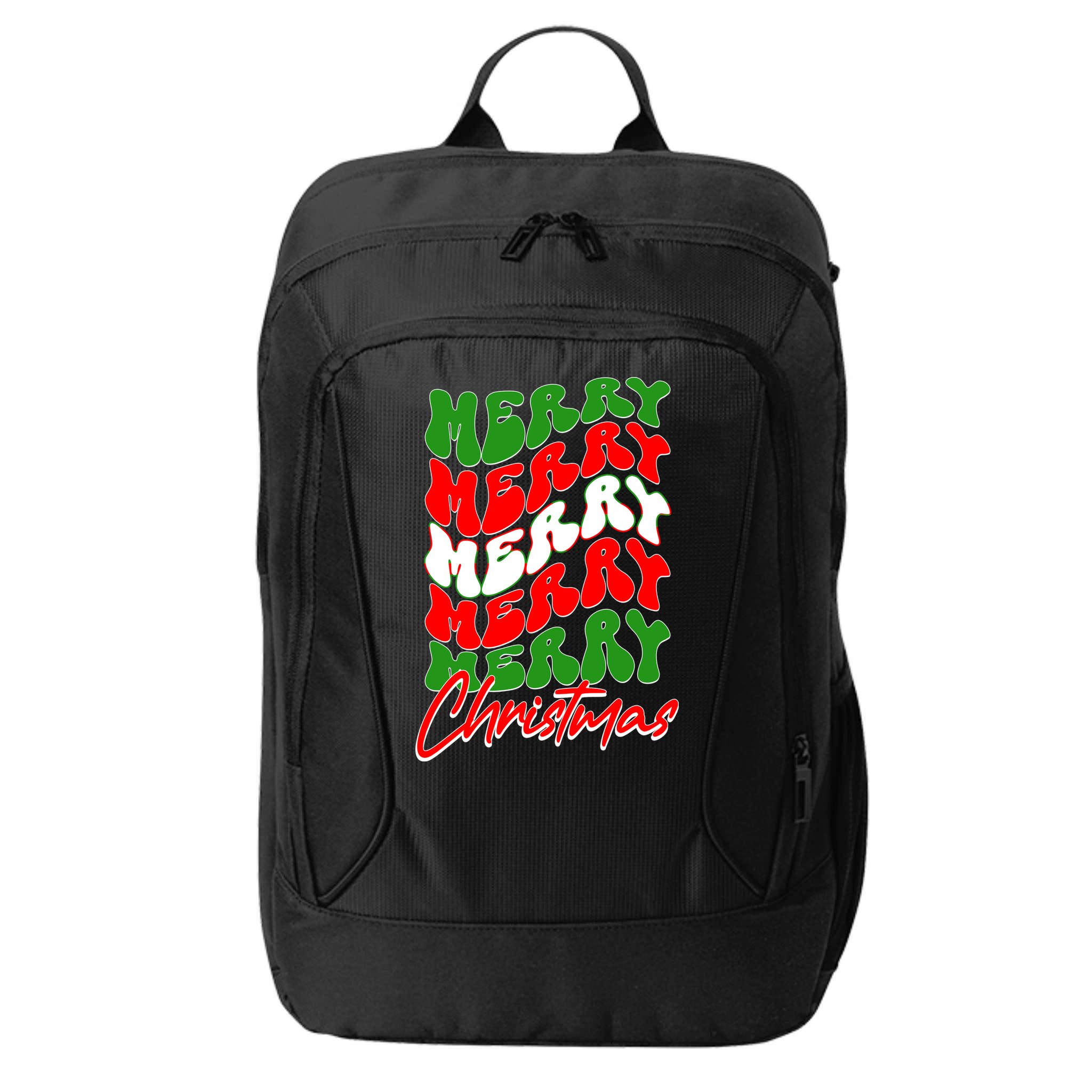 Retro Style Merry Christmas City Backpack