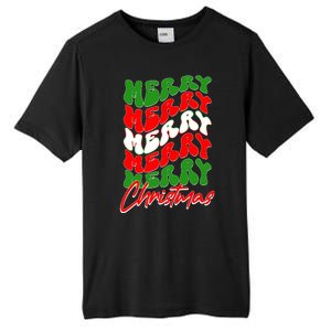 Retro Style Merry Christmas Tall Fusion ChromaSoft Performance T-Shirt