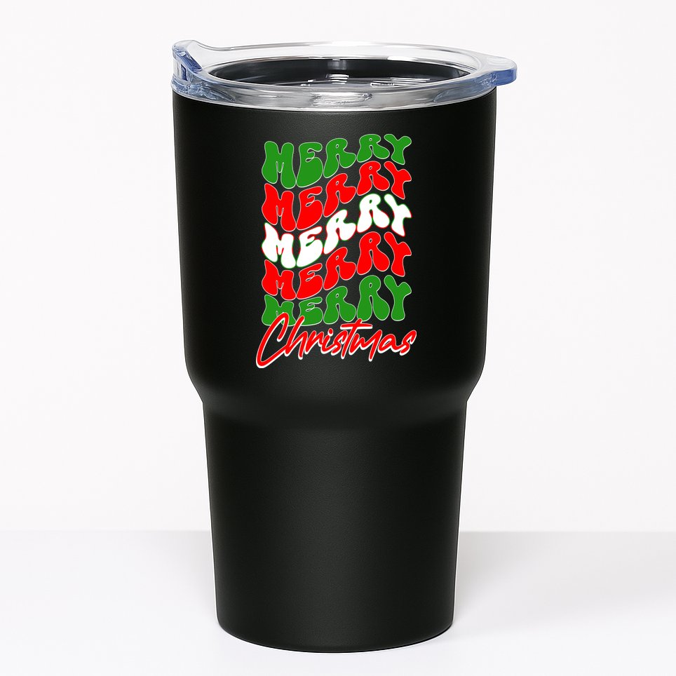 Retro Style Merry Christmas Tumbler