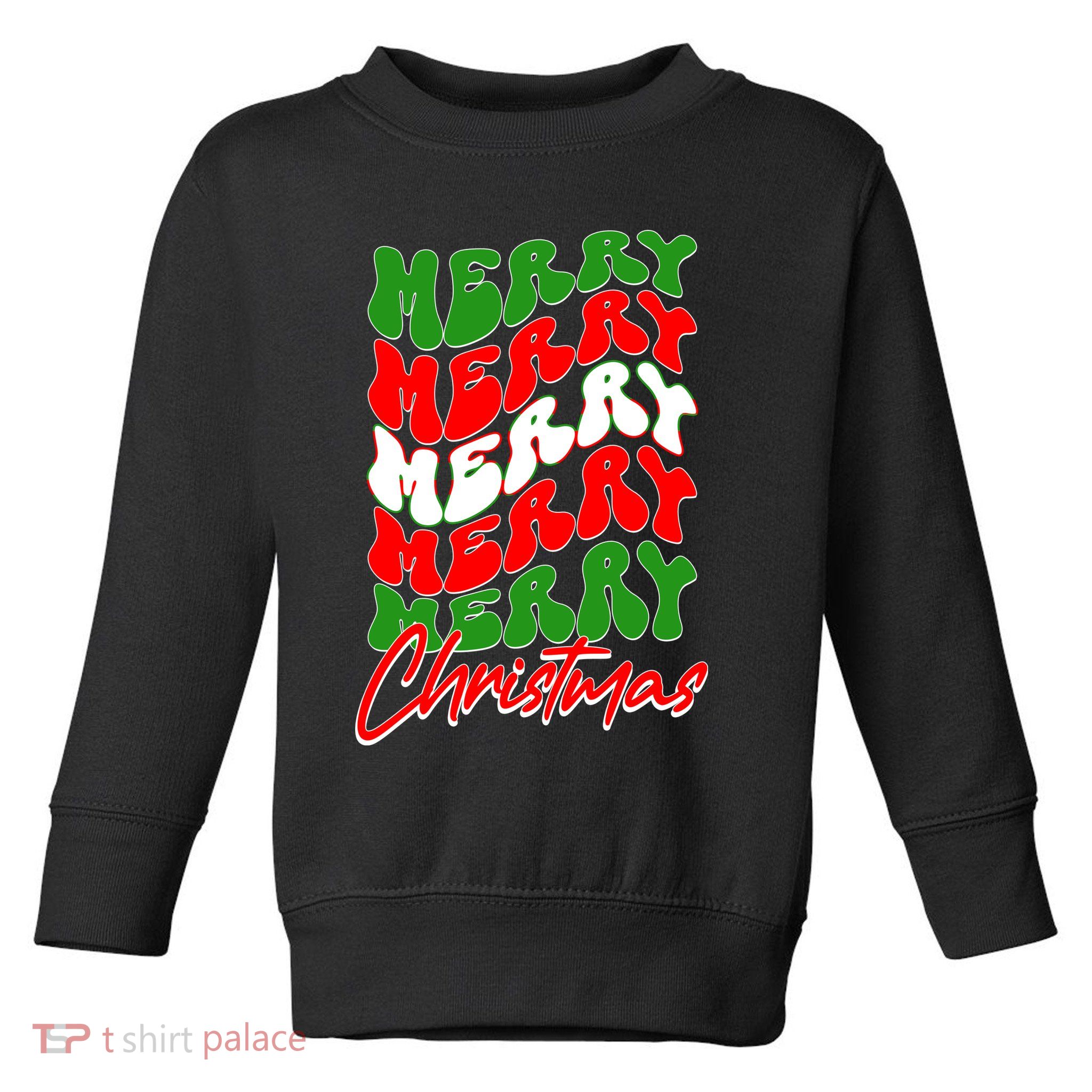 Retro Style Merry Christmas Toddler Sweatshirt