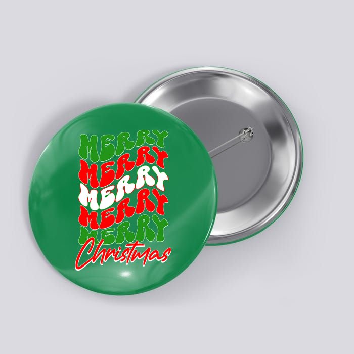 Retro Style Merry Christmas Button
