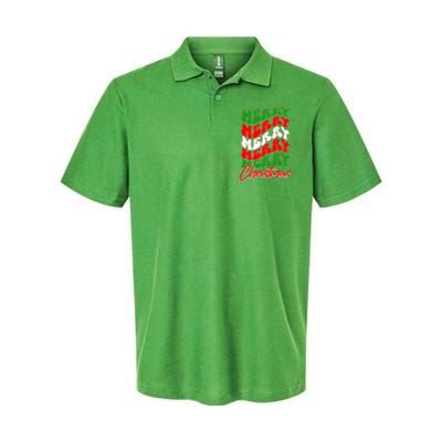 Retro Style Merry Christmas Softstyle Adult Sport Polo