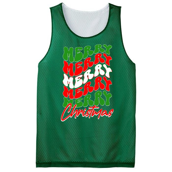 Retro Style Merry Christmas Mesh Reversible Basketball Jersey Tank