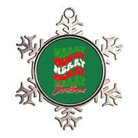 Retro Style Merry Christmas Metallic Star Ornament