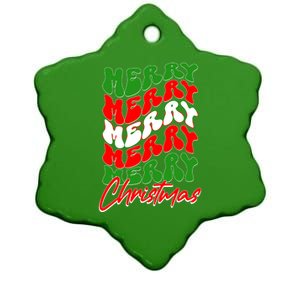 Retro Style Merry Christmas Ceramic Star Ornament