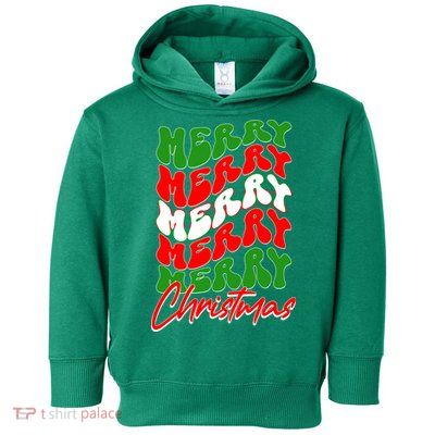 Retro Style Merry Christmas Toddler Hoodie