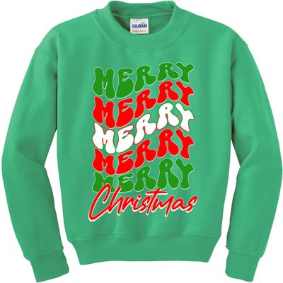 Retro Style Merry Christmas Kids Sweatshirt