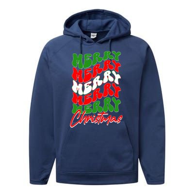 Retro Style Merry Christmas Performance Fleece Hoodie