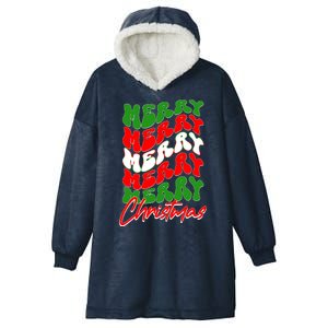 Retro Style Merry Christmas Hooded Wearable Blanket