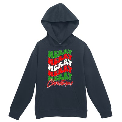 Retro Style Merry Christmas Urban Pullover Hoodie