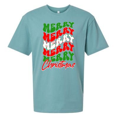 Retro Style Merry Christmas Sueded Cloud Jersey T-Shirt