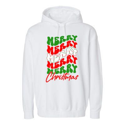 Retro Style Merry Christmas Garment-Dyed Fleece Hoodie