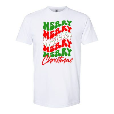 Retro Style Merry Christmas Softstyle CVC T-Shirt