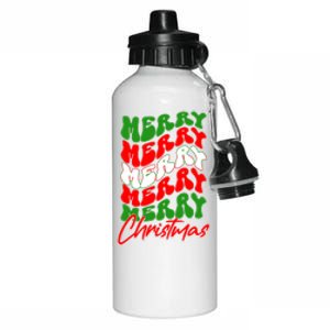 Retro Style Merry Christmas Aluminum Water Bottle