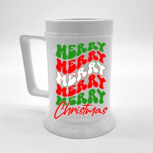 Retro Style Merry Christmas Beer Stein