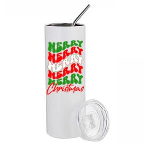 Retro Style Merry Christmas Stainless Steel Tumbler