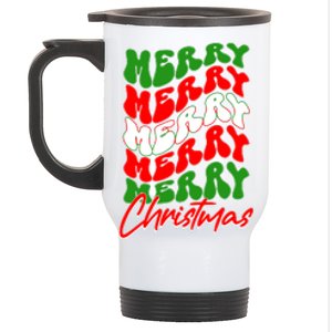 Retro Style Merry Christmas Stainless Steel Travel Mug