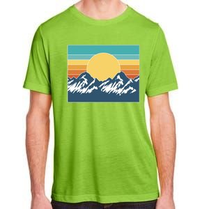 Retro Sunset Mountain Nature Adult ChromaSoft Performance T-Shirt