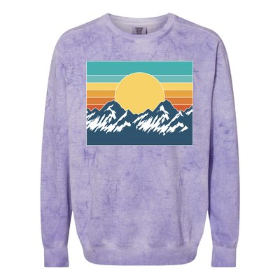 Retro Sunset Mountain Nature Colorblast Crewneck Sweatshirt