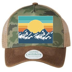 Retro Sunset Mountain Nature Legacy Tie Dye Trucker Hat