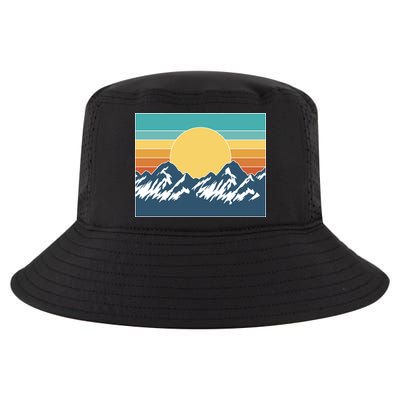 Retro Sunset Mountain Nature Cool Comfort Performance Bucket Hat