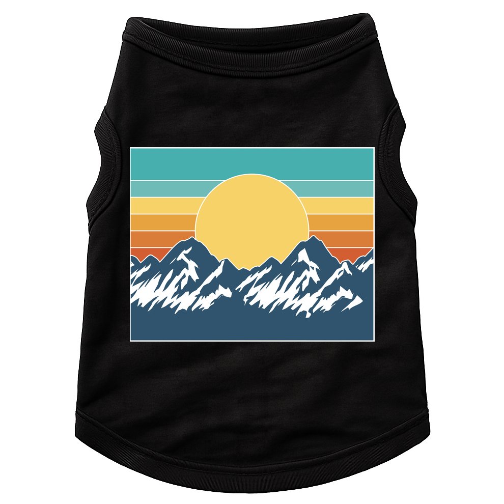 Retro Sunset Mountain Nature Doggie Tank