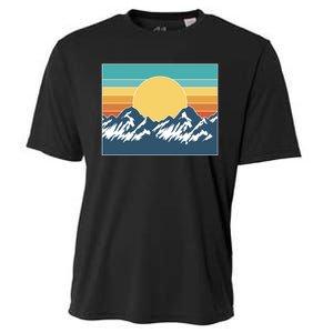 Retro Sunset Mountain Nature Cooling Performance Crew T-Shirt