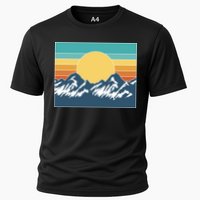 Retro Sunset Mountain Nature Cooling Performance Crew T-Shirt