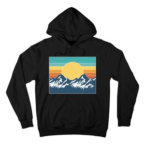 Retro Sunset Mountain Nature Hoodie