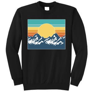 Retro Sunset Mountain Nature Sweatshirt