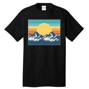 Retro Sunset Mountain Nature Tall T-Shirt