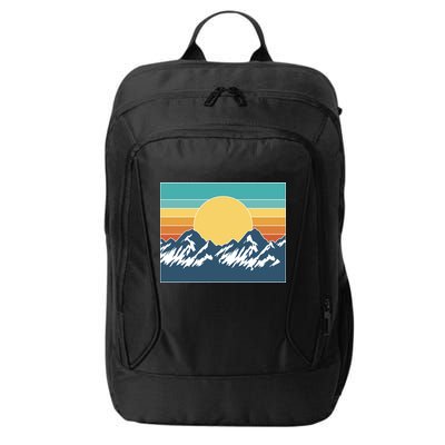 Retro Sunset Mountain Nature City Backpack