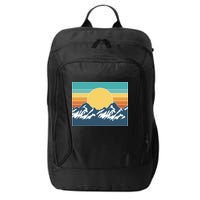 Retro Sunset Mountain Nature City Backpack