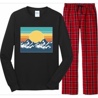 Retro Sunset Mountain Nature Long Sleeve Pajama Set