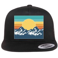 Retro Sunset Mountain Nature Flatbill Hat
