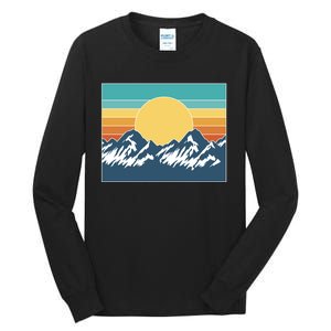 Retro Sunset Mountain Nature Tall Long Sleeve T-Shirt