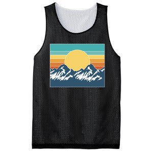 Retro Sunset Mountain Nature Mesh Reversible Basketball Jersey Tank