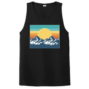 Retro Sunset Mountain Nature PosiCharge Competitor Tank