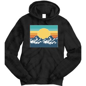 Retro Sunset Mountain Nature Tie Dye Hoodie