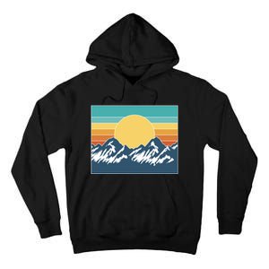 Retro Sunset Mountain Nature Tall Hoodie