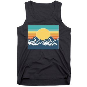 Retro Sunset Mountain Nature Tank Top