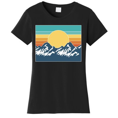 Retro Sunset Mountain Nature Women's T-Shirt