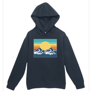 Retro Sunset Mountain Nature Urban Pullover Hoodie