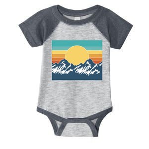 Retro Sunset Mountain Nature Infant Baby Jersey Bodysuit