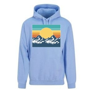 Retro Sunset Mountain Nature Unisex Surf Hoodie